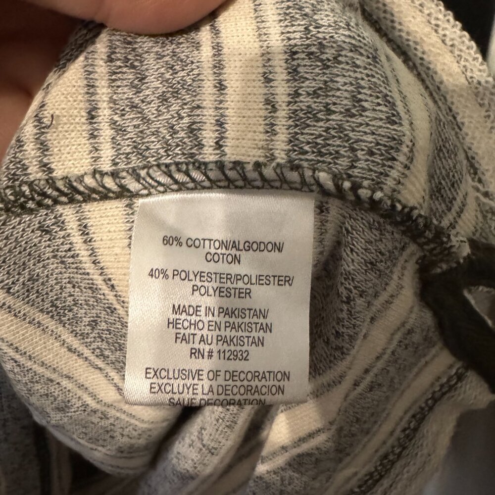 NWOT Womens Mens Striped Blue White Hoodie Cotton Blend Large - Picture 3 of 4